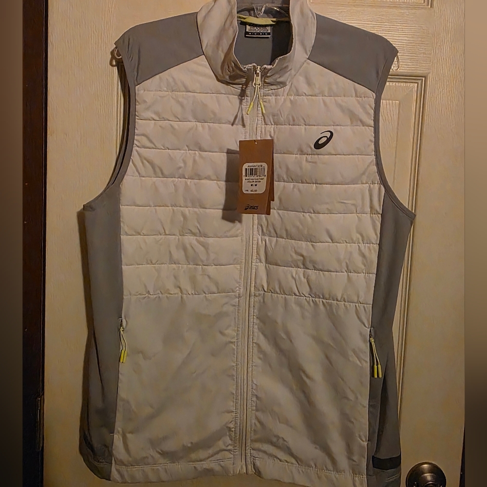 ASICS Men's White and Gray Vest